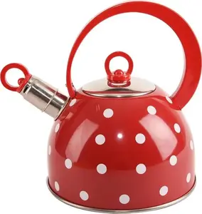 Kettle ORION KARIN stainless steel 1.8 L red with polka dots