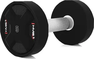 Dumbbell HMS Hantel CPU polyurethane 1 x 5 kg — single 5 kg dumbbell, solid handle