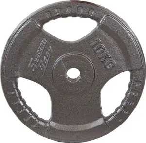 Диск для штанги EB FIT Hammertone 10 кг, Ø28 мм центральное отверстие, серый