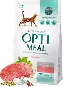 Barība sterilizētām kaķēm Optimeal Karma Liellops 700 g