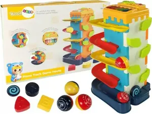 Educational Ball Slide Block with Piano LEAN Sport 9428 – Children's Wooden Sorter and Activity Toy