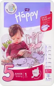 Baby diaper Bella Happy Junior size 5 for 12–25 kg, single piece
