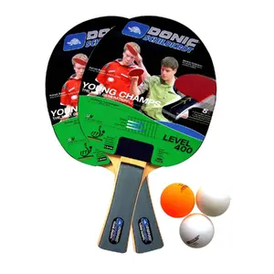 Table tennis racket set Donic Level 400 — 2 rackets, rubber handle, multicolour