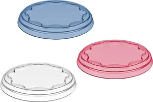 Pārtikas vāks Koziol Freshness lid – apaļš plastmasas komplekts, 3 gab., zils/korallis/pelēks