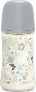 Bērnu barošanas pudelīte Suavinex 270 ml ar fizioloģisku krūti SX Pro vidējs plūsmas — zils Liberty/Wonderland