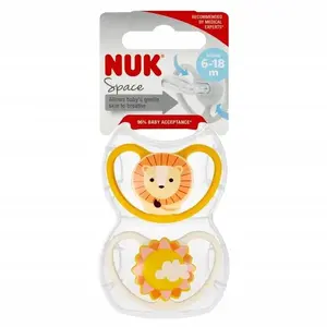Krūtiņa Nuk USP 2 gab. 6–18 mēn., silikona, apaļa/vidējs plūsmas ātrums, modelis 10736366
