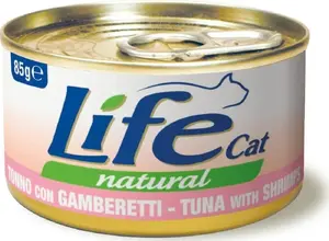 Mitrā kaķu barība Life Pet Care LIFE CAT 85 g — tuncis un garneles, porcijas kārbiņa