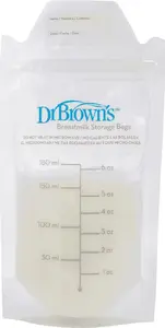 Пакеты для хранения питания DRBROWNS 25 шт × 180 мл — для грудного молока и смеси