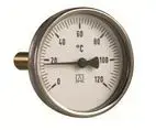 Термометр Afriso BiTH 80, диаметр шкалы 80 мм, 0–120°C, гильза 100 мм, подключение 1/2", класс точности 2.0