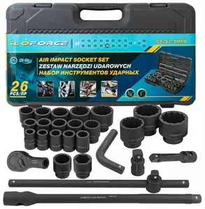 Triecienu ligzdu komplekts saTra IF-68262-9MPB — 26 gab. 3/4" (17–50 mm) un 1" (55–65 mm) 12-malu