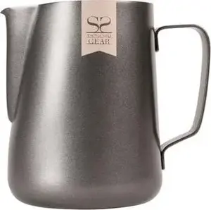 Milk Frothing Pitcher Barista Space CD/ESP408 — black, stainless-steel milk jug for espresso and cappuccino