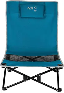 Пляжное кресло Nils Extreme NC3306 — складное уличное кресло для пляжа, сине‑серое