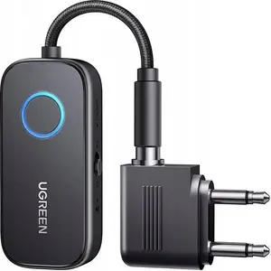 UGREEN Bluetooth adapter ML CM671 — Bluetooth 5.3 receiver/transmitter, 3.5 mm mini‑jack, 300 mAh battery, includes airplane adapter