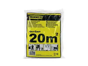 Protective Painter's Drop Cloth MODECO MN-05-631, heavy-duty plastic film 4 x 5 m