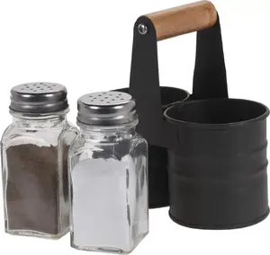 Sāls un piparu trauku komplekts ar statīvu, Excellent Houseware EH 152337 — galda garšvielu komplekts