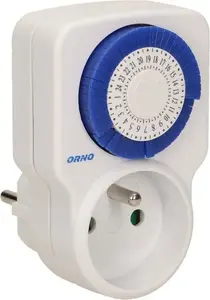 Mehāniskais taimeris ORNO OR-PRE-427 mini — programmējams diennakts ieslēgšanas/izslēgšanas taimeris