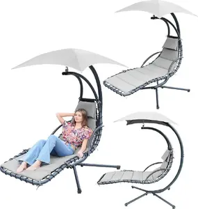 Šūpojošs šūpuļkrēsls ar saulessargu Saska Garden Lizbona modelis 1050102, pelēks
