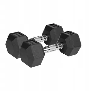 Гантели Rebel Active HEX резиновые чугунные 2×7,5 кг комплект