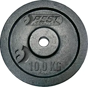 Блин BESTSPORTING 10 кг чугунный чёрный, отверстие 30 мм
