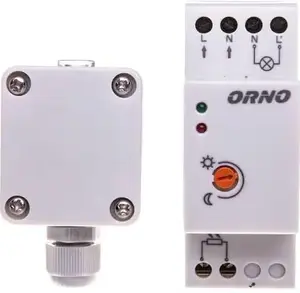 Диммерный сумеречный датчик на DIN-рейку ORNO OR-CR-231 с внешним датчиком в коробке, 3000W, 2–100 лк, IP65/IP20