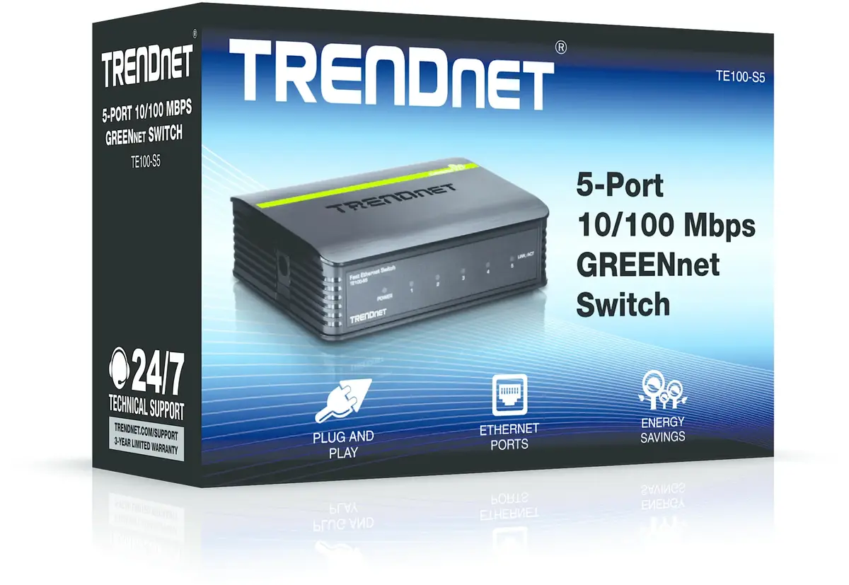 TRENDNET TE100S5 5 porta 10/100 Mbps slēdzis Photo 6