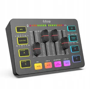 Аудиомикшер Звуковая карта Fifine SC3W белая USB RGB XLR 2-канальная