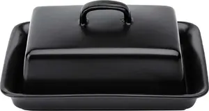 Butter churn Vilde 139679 — ceramic black manual butter maker