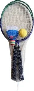 Badmintona komplekts Enero īsais 46 cm — raketes un spēļlodiņas, 46 cm garums