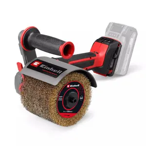 Цилиндровая шлифмашина EINHELL TP-BR 18/32 Li BL, бесщёточный мотор, 18 В аккумулятор, круг Ø120 мм, лента 100 мм, 4 кг