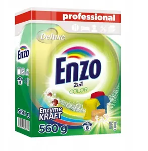 Порошок для стирки DELUXE ENZO 560 г — для цветного белья, упаковка 560 г