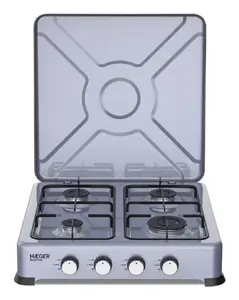 Countertop gas hob Gedore GC-04E.023A, 50 cm, 4 burners, propane/butane, rotary front controls, grey