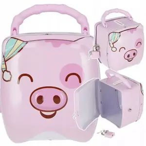 Coin bank (metal) with pig design, Mega Creative model 1813S3 — approx. 9×13×9 cm
