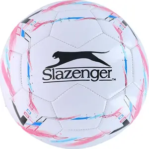 Futbola bumba SLAZENGER — 5. izmērs, balta/rozā, klasiskā sacensību bumba