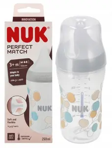 Детская бутылочка Nuk 260 мл с рисунком «хлопок» (модель 572534)
