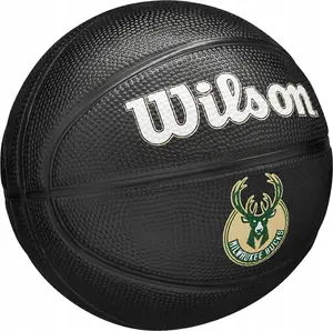 Мини-мяч для баскетбола Wilson Team Tribute Milwaukee Bucks WZ4017606XB, размер 3, чёрный
