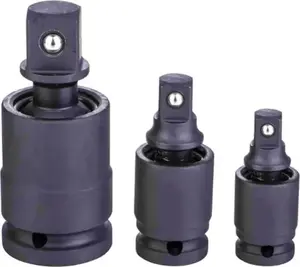 Set of 3 Silver IMPACT joint sockets, brand Silver, model 11035, chrome-plated impact sockets for nuts and bolts