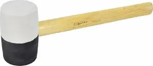 Gumijots āmurs AWTools AW32200 — galva Ø44 mm, garums 259 mm, 230 g, koka kāts