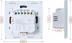 Double Zigbee 3.0 Light Switch ART SH-SWZIG-W2 — white, in-wall smart switch, 2-gang