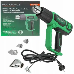 Heat Gun Rockforce RF-HG65-2000LED 230V 50/60Hz 2000W 60/350/600°C 50/300/500 l/min with Nozzles
