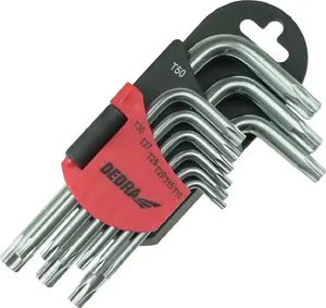 Torx short bit key set Dedra T10–T50, 9-piece CRV