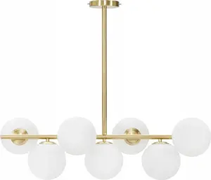 Griestu lampa ENDON GLAMY ar 7 bumbu veida abažūriem, daudzlampu
