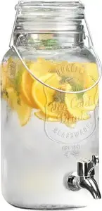 Glass beverage dispenser ORION 4 L with spigot (125584) - glass jar for drinks