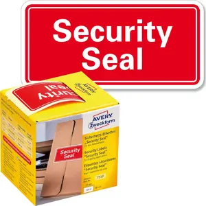 Security Seals for Parcels Avery Zweckform 78 x 38 mm, 100 labels, red-white