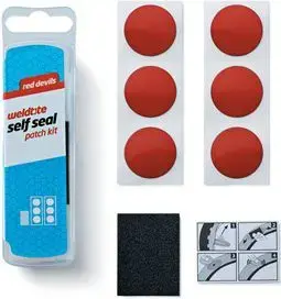 Puncture repair kit WELDTITE RED DEVILS self-adhesive tyre patches 6 x patches, box of 25 (WLD-1036)
