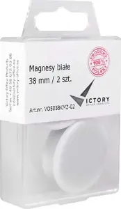 Magnetic Clips Victory Office Product 38 mm, pack of 2, white