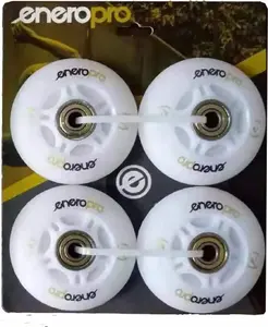 Inline skate wheels No name Enero Pro PU 64 mm set of 4 with ABEC 7 bearings and LED
