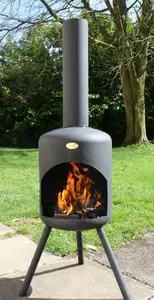 Outdoor Fireplace Ambiance BONSELO (model 3901) — black metal garden fire pit