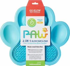 Интерактивный коврик-замедлитель Pet Dream House Paw 2In1 голубой 30×30×3 см