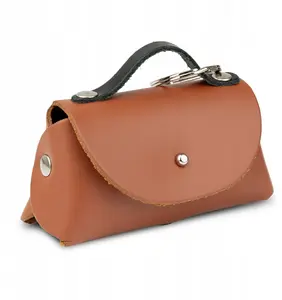 Leather dog waste bag holder, barry king, model BK-23077, cognac