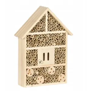 Отель для насекомых garden fun GF-12939, деревянный домик 27,5×9×38 см для полезных насекомых
